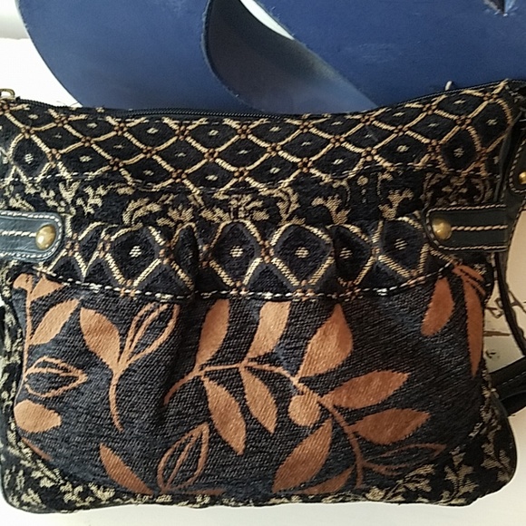 Fossil Leather and Cloth Purse - Picture 1 of 8